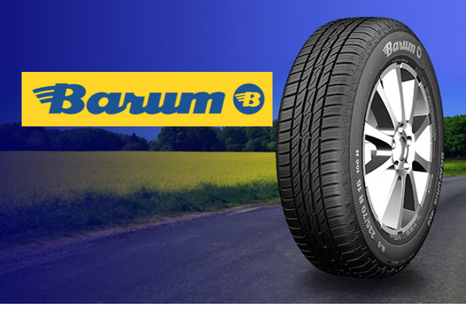 Barum tyre with the Barum logo on the left