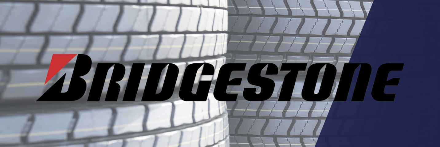 Bridgestone logo on a background of tyres