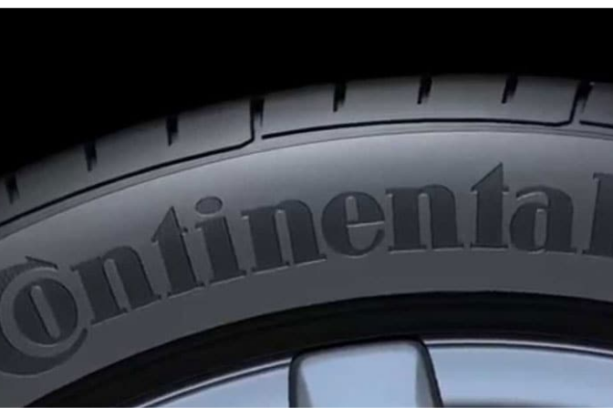 Continental logo on a black tyre