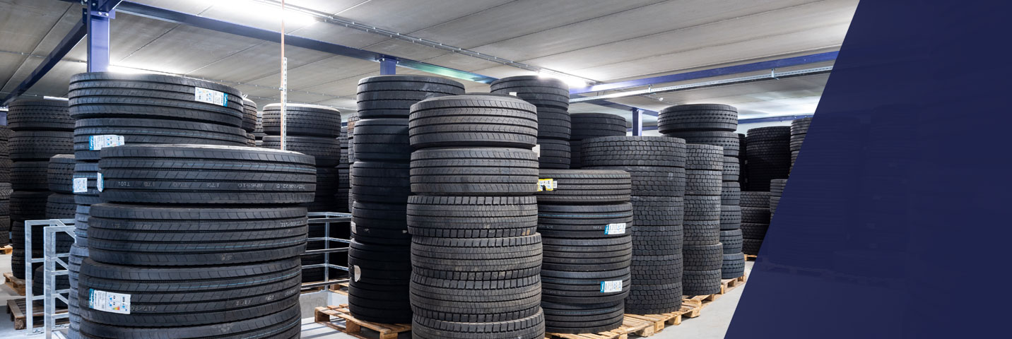 Used tyres in storage at BAS Tyres