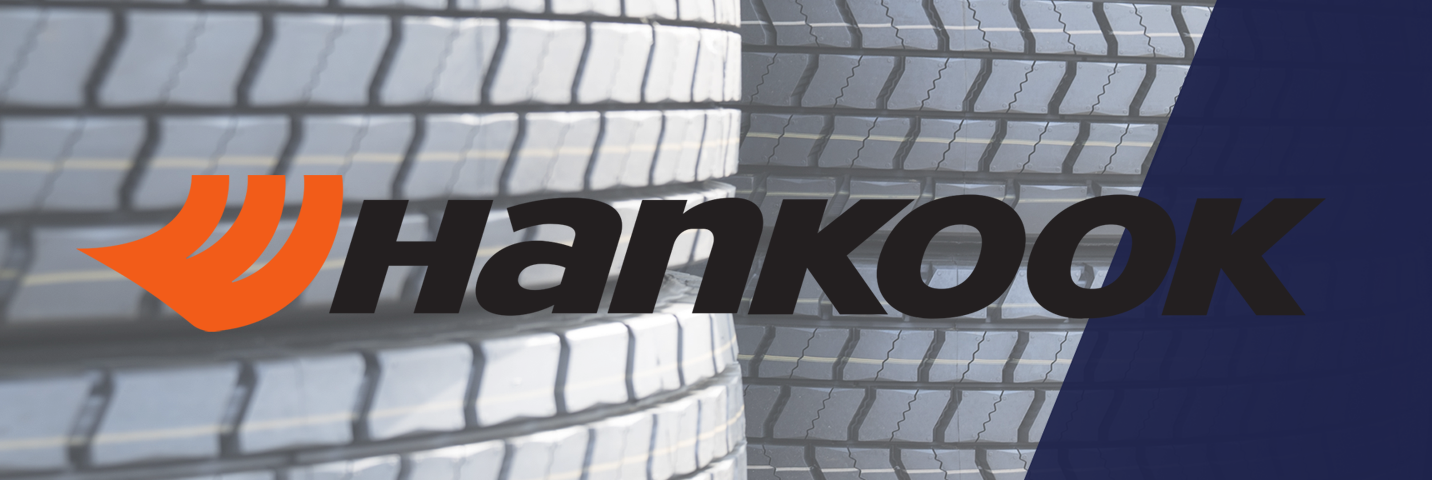 Hankook logo on a background of black tyres